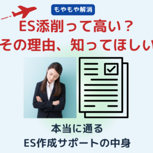 ES添削って高い？そう思った方に知ってほしい、本当のES作成サポートの中身
