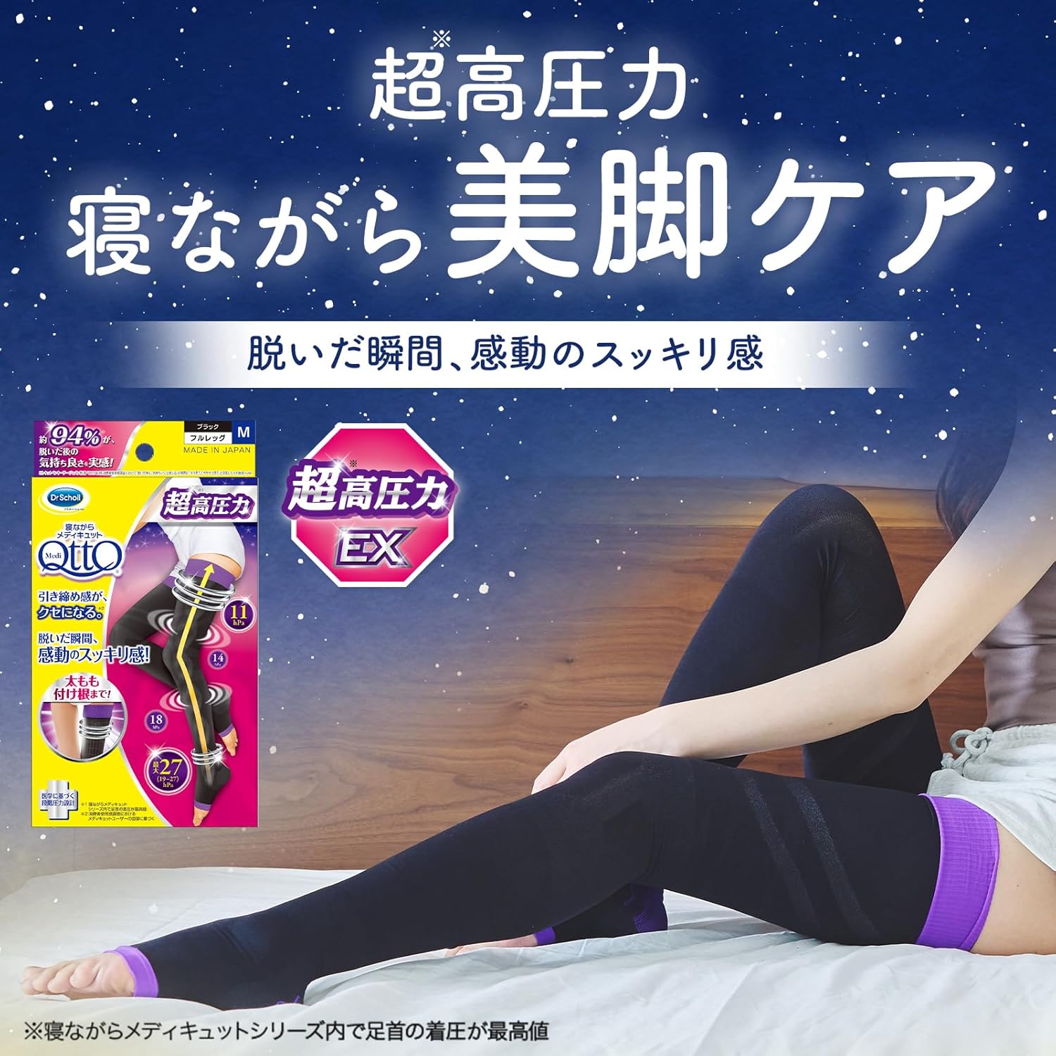 寝ながらメディキュット 超高圧 EX 太ももまで 着圧ソックス