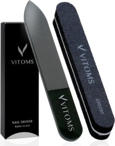 VITOMS ガラスネイルシャイナー ブラック 爪磨き ネイルシャイナー
