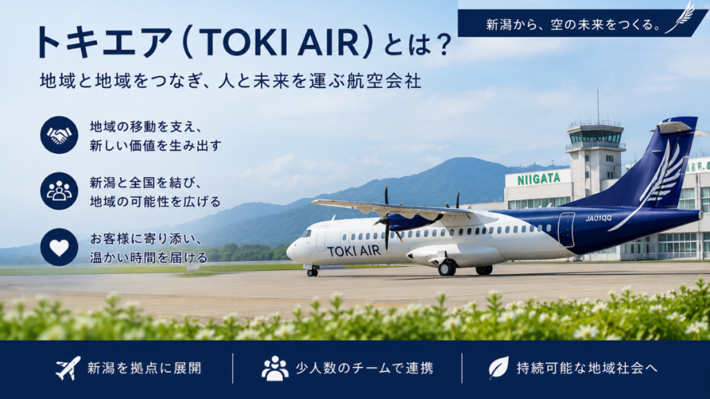 トキエア(TOKI AIR)企業研究|新潟を拠点とする地域航空会社の特徴
