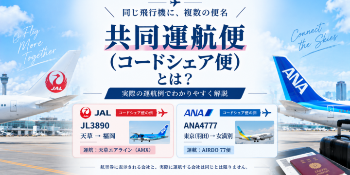 共同運航便（コードシェア便）とは？JAL・ANAの実際の運航例で仕組みを解説