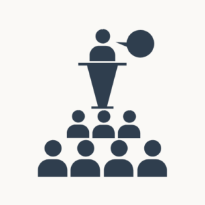 多くの人に影響を与えるリーダーの発信を示すアイコン