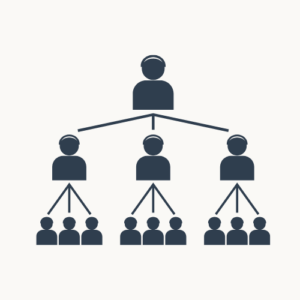 組織構造と階層を示すリーダーシップのイメージアイコン